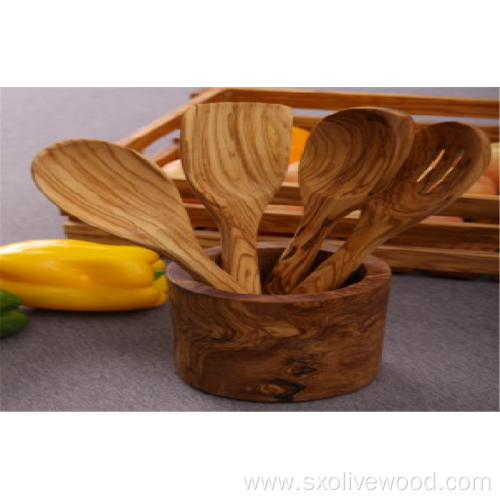 Olive Wood Utensil Pot/Holder